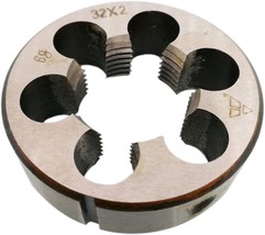 Right-Hand Threaded Hss 32Mm X 2 Metric Die With A Pitch Of 2Mm. - $44.93