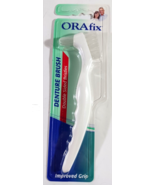 ORAFIX DENTURE TOOTHBRUSH White False Teeth Cleaning Brush Double-Sided ... - £3.76 GBP