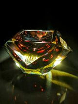 Sommerso Murano Gold and Violet Faceted Glass Ashtray made in Italy image 6