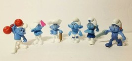 Lot of 6 Smurf Figures Cake Toppers McDonalds Happy Meal Kids Toys 2011 MINT! - £5.05 GBP