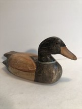 Mallard Duck Decoy Carved Wood Painted Folk Art Cabin Waterfowl 3d 10.5” - £25.63 GBP