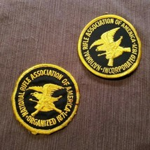 Two (2) Round NRA Patches - National Rife Association Yellow Black 3&quot; diameter - £6.94 GBP