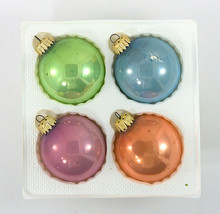 Christmas Ornaments Pastel Glass Kerbs Original Box Vintage Lot of 4 - £14.38 GBP