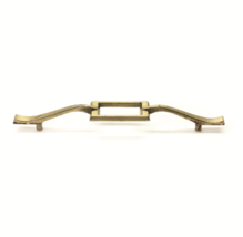 Cabinet Drawer Door Pull Handle Gold Tone Square Art-Deco MCM 8&quot; Center ... - £4.64 GBP