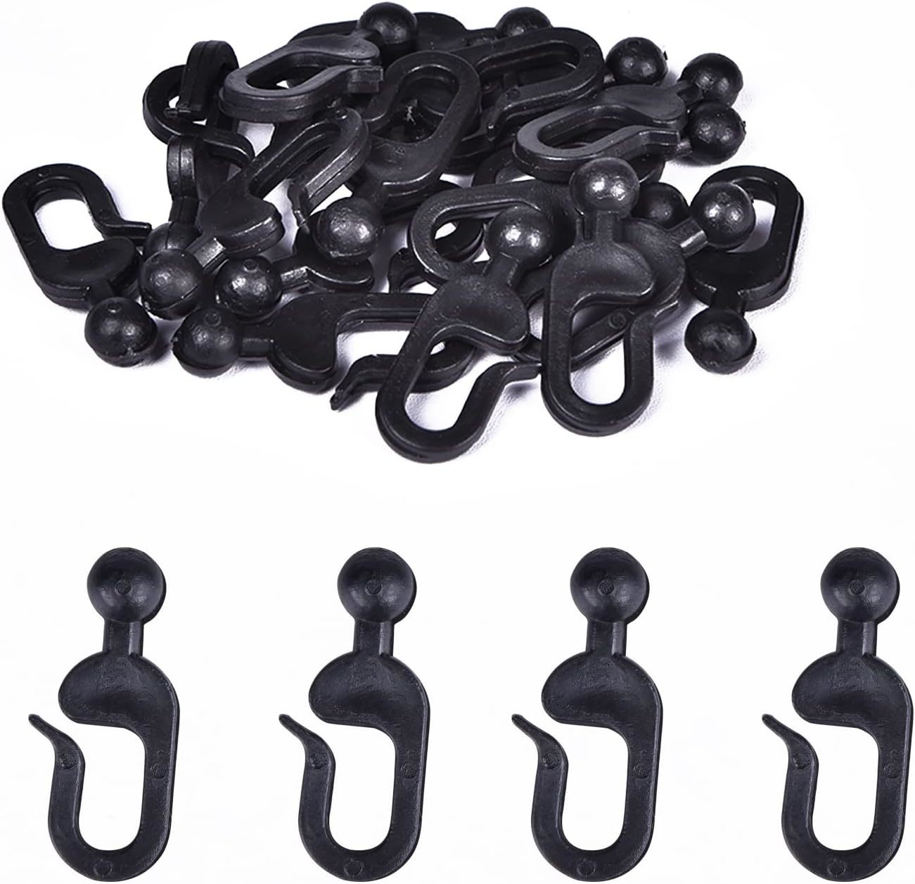 36 Pack Plastic Hooks For Gazebo Curtains And Mosquito Netting, Black - $33.96