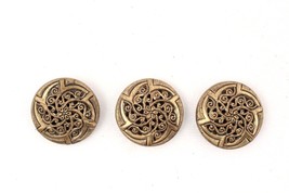 Brass Buttons Lot of 3 Vintage Shank Buttons 1 Inch Diameter - £9.74 GBP