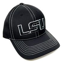 Blackout Louisiana State LSU Tigers Logo Black Curved Bill Adjustable Hat - £18.03 GBP