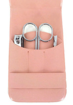 Nail Care Kit in Pink Case Appears Unused Clippers Scissors Tweezers 2 File Brds - £3.97 GBP