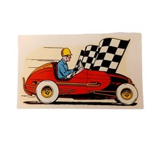Vintage Flex-Cote Race Car Checkered Flag Unused Water Window Decal  - £39.89 GBP