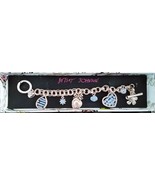 BETSEY JOHNSON Beaded B13275  Charm Toggle Bracelet Floral Heart Gold / ... - $43.94