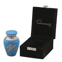 MEMORIALS 4U Blue Butterfly Keepsake Urn - Baby Blue Butterfly Mini Urn ... - £17.59 GBP