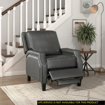 Chair Leather  Reclining Chair Push Back Transitional Style Grey Color - £427.21 GBP