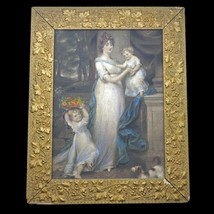 Framed Antique English Mezzotint print “Mrs Scott Waring and Children” c1804 - £72.50 GBP