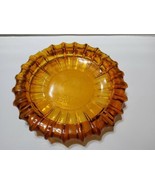 Vintage Amber Glass 4 Slot Cigarette Ashtray 10”  - $23.01