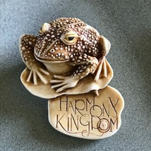 Estate Harmony Kingdom Carved Cream Resin Brown Dimensional Frog on Lily Pad  - £11.90 GBP