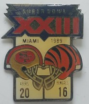 Vintage Starline Súper Cuenco 23 XII Pin 1989 Miami 49ers 20 Bengals 16 - £9.14 GBP