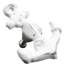 Set Of 6 Aged White Marine Sea Sailor Ship Anchor Drawer Cabinet Door Pull Knobs - £22.37 GBP