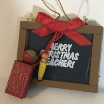 Vintage Teacher’s Pencil Sign Ornament Christmas Decoration XM1 - $5.93