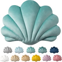 Ashler 3D Throw Pillows Shell Shaped Accent Throw Pillow, Pack Of 1, Turquoise, - £28.25 GBP