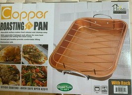 Copper Roasting Pan with Nonstick Rack, NEW IN Bo - £21.28 GBP