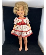 Hard Plastic Shirley Temple Doll IDEAL In Red Polka Dot Dress 15” - $12.86