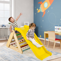 Kid Climbing Set 4-in-1 Slide Triangle Climber Ramp Sliding Board Indoor... - $139.48