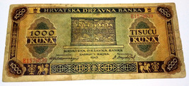 1000 kuna 1943 banknote Croatia - £4.96 GBP