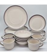 Pfaltzgraff Aura Pink 16-Pc Dinnerware Set  1990&#39;s - $250.61 CAD