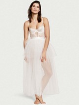 NWT Victoria&#39;s Secret L,XL TIERED TULLE SKIRT WHITE CREAM back bow $200+ - £94.38 GBP