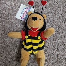 Disney Store Valentine Winnie The Pooh 8&quot; Beanbag Plush Toy NWT NOS - £3.72 GBP