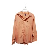 Tommy Hilfiger Button down Mens Dress Shirt Size Large Long Sleeve Orange - £11.94 GBP