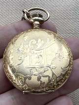 Antique Women&#39;s Waltham Gold 14 Pocket Watch with Chain - £797.51 GBP