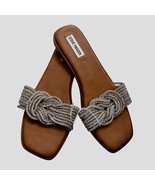 Steve Madden Womens Size 10 Sandal Rhinestone Bling Knot Strap Silver Sl... - $19.75