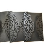 50pcs Pearl Black Laser Cut Invitations Card,Laser Cut Wedding Cards,Inv... - $57.40
