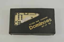 Double Nine Standard Dominoes Set of 55 + Instructions &amp; Case French Connection - £13.64 GBP
