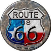 Texas Route 66 Novelty Circle Coaster Set of 4 - £15.68 GBP