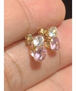 14k yellow gold CZ signed JCM earrings - $108.67