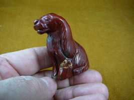 (Y-DOG-CS-706) COCKER SPANIEL dog RED gemstone gem stone carving LOVE SH... - £13.79 GBP