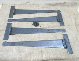 4 Ex Large Strap T Hinges 18&quot; Tee Hand Forged Gate Barn Rustic Medieval ... - £78.65 GBP
