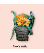 Wall Sunflower Wreath Artificial Sunflowers Hanging Basket - $19.80