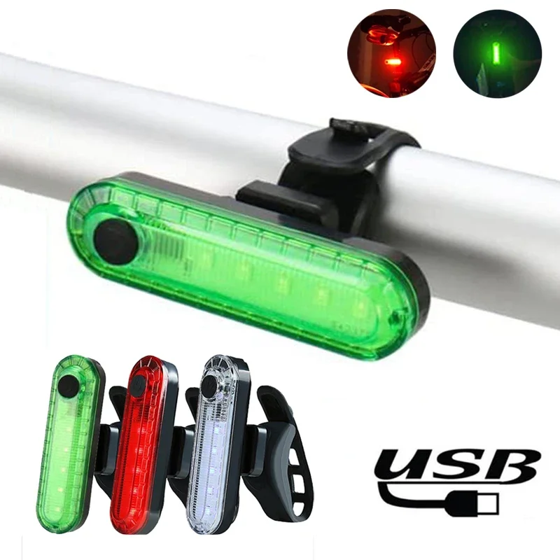 2PCS Bike Taillights USB Rechargeable Rear Lamp Ultra Bright Tail Light 220mAh - £11.46 GBP+