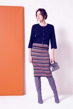 EUROPEAN WEAR TO WORK SKIRT SET KNIT WOOL BLEND BUTTON JACKET KNEE SKIRT XL - £186.84 GBP