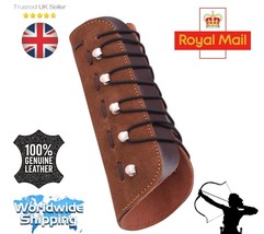 Traditional Ventilated Cow Hide Leather Archery Bow Arrow Arm Guards Wri... - $19.02