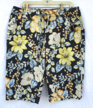 Gloria Vanderbilt NEW Ginny Floral Bermuda Shorts Cotton Canvas Womens Size 14 - £18.66 GBP