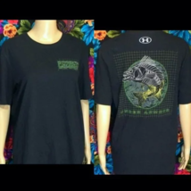 MEN&#39;S UNDER ARMOUR FISH TEE SHIRT SIZE SMALL 2-SIDED CHEST LOGO FISHING ... - $19.99