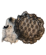 Lace Snood Head Covering Church Bow Netting Floral Mourning Veil Chapel ... - £7.87 GBP