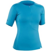 NRS Women&#39;s H2Core Rashguard Short Sleeve Shirt XS Fjord Teal Blue NEW - $24.18