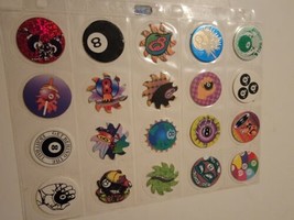 Lot Of 20 Vintage POGs Misc. 8ball 8 Ball Pool Shark Eight Ball Game  - $19.59