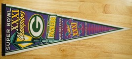 Tag Express Pennant Superbowl XXXI Champions 1997 Green Bay Packers Football - £19.46 GBP