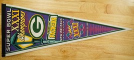 Tag Express Pennant Superbowl XXXI Champions 1997 Green Bay Packers Football - £18.50 GBP